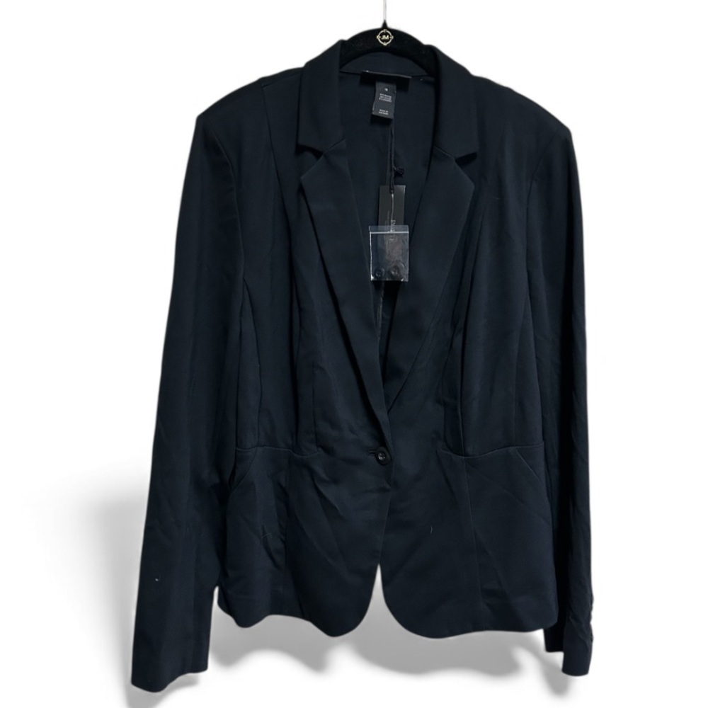 Lane Bryant Blazer Jacket Plus Size 18 Black Ponte Knit Classic Career Work NWT